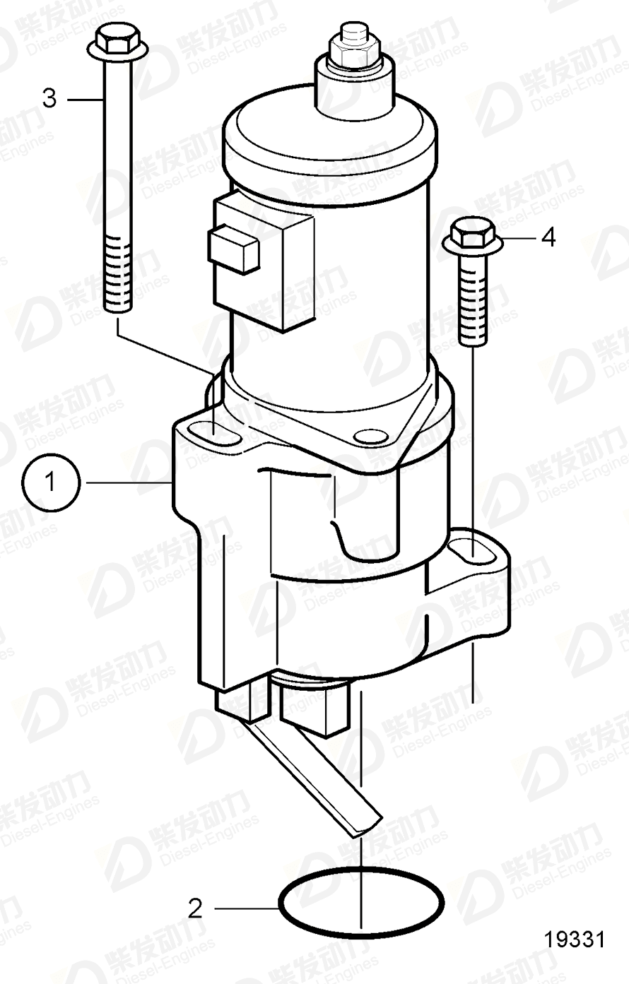 volvo penta Stop solenoid 20460336 Drawing